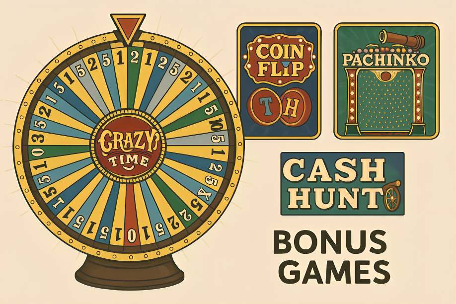 Crazy Time offers a main game wheel and three exciting bonus games